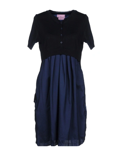 Shop D'enia Short Dress In Dark Blue