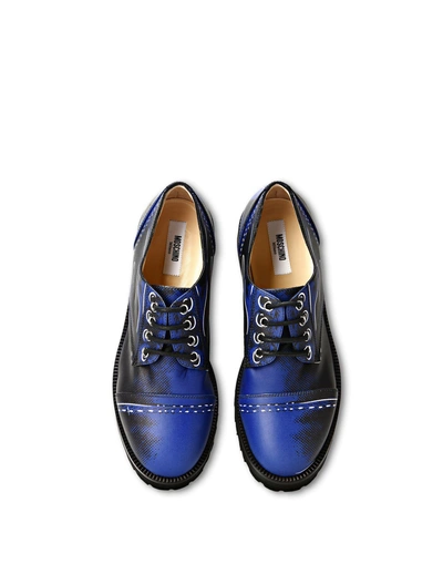 Shop Moschino Laced Shoes In Blue