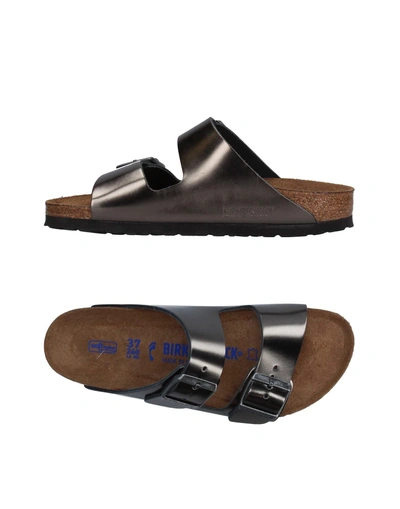 Shop Birkenstock Sandals In Lead