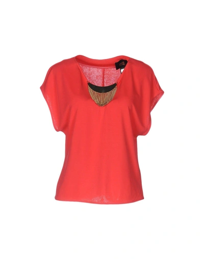 Shop Class Roberto Cavalli T-shirts In Coral
