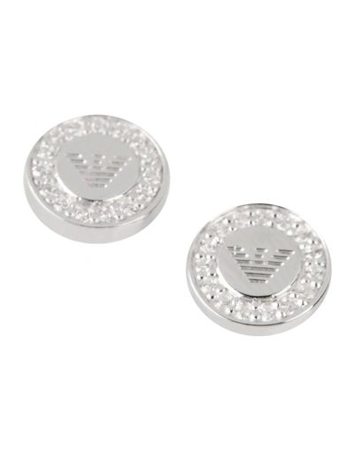 Shop Emporio Armani Woman Earrings Silver Size - 925/1000 Silver, Crystal