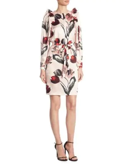 Shop Mother Of Pearl Isabella Silk Tulip Shirt Dress In Pink Tulip