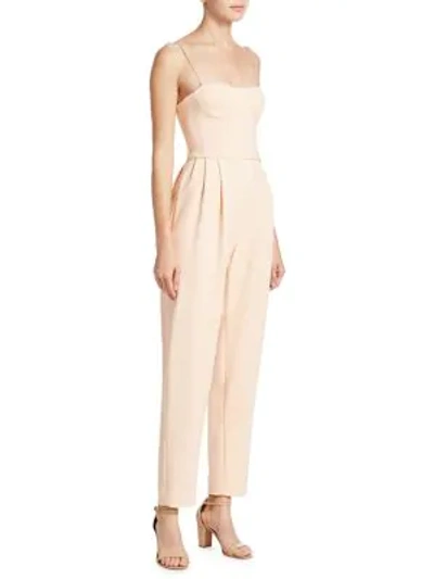 Shop Adam Lippes Stretch Cady Bustier Jumpsuit In Peach