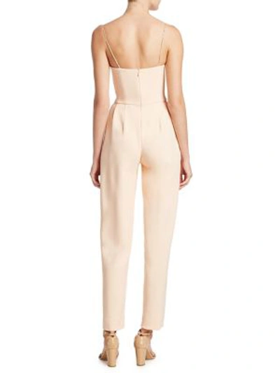Shop Adam Lippes Stretch Cady Bustier Jumpsuit In Peach