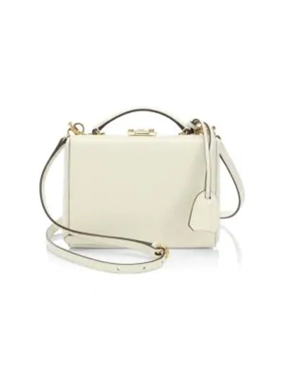 Shop Mark Cross Small Grace Box Leather Crossbody Bag In Ivory