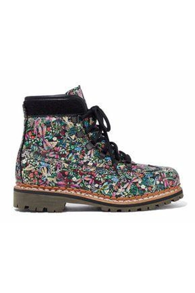 Shop Tabitha Simmons Woman Printed Leather Ankle Boots Multicolor