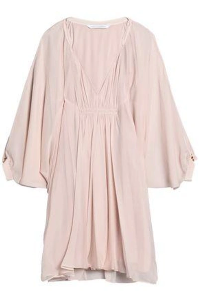 Shop Diane Von Furstenberg Woman Gathered Silk-voile Mini Dress Blush