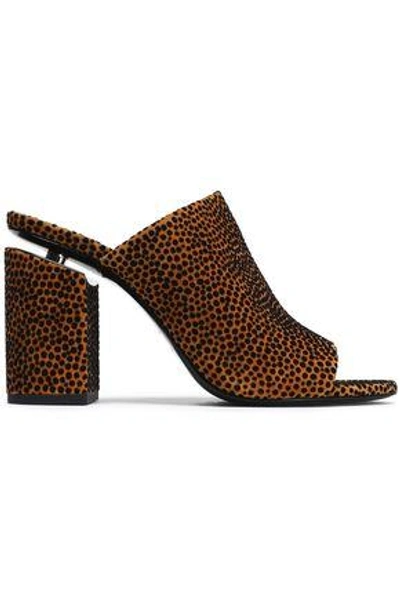 Shop Alexander Wang Avery Flocked Suede Mules In Animal Print