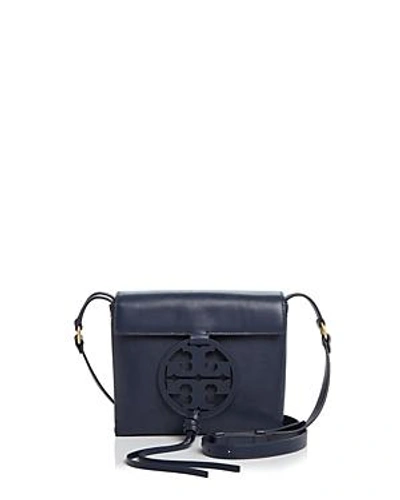 Shop Tory Burch Miller Leather Crossbody In Royal Navy/gold