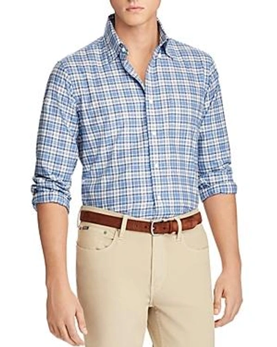 Shop Polo Ralph Lauren Plaid Classic Fit Button-down Shirt In Blue