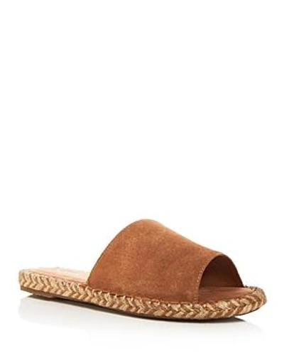 Shop Toms Women's Clarita Suede Espadrille Slide Sandals In Toffee