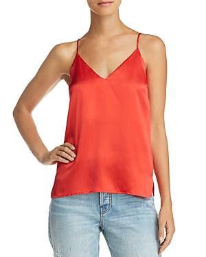 red silk cami top