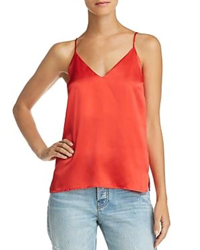 Shop Anine Bing Gwyneth Silk Camisole Top In Red