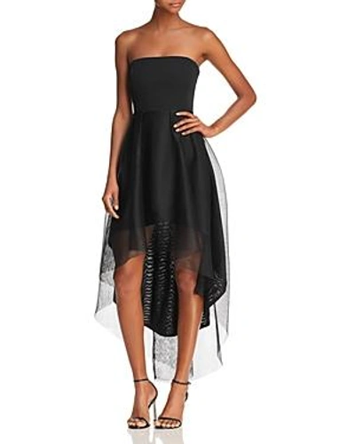 Shop Elliatt Elysian Strapless High/low Cocktail Dress In Black