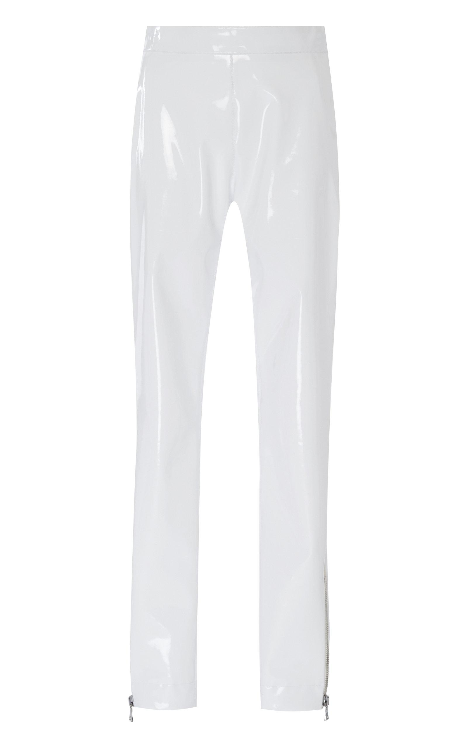white vinyl trousers
