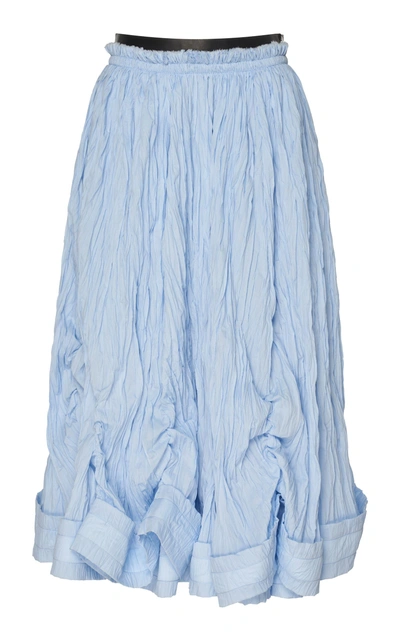 Shop Jw Anderson Crinkle Pleated Skirt In Blue