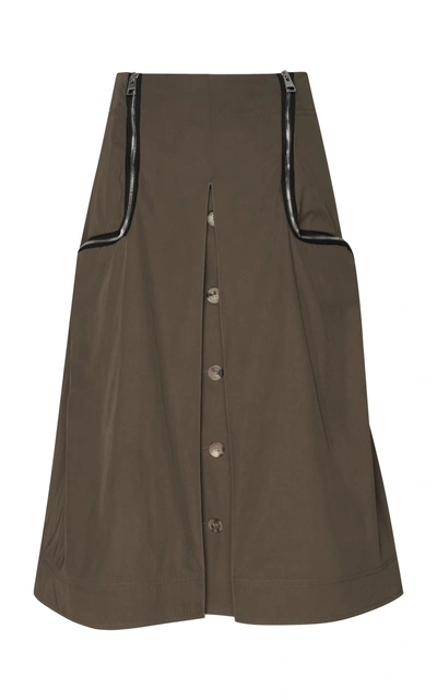 Shop Jw Anderson Twill Tech Taffeta Two Way Zipper Skirt In Green