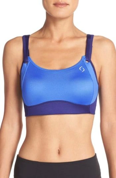 Shop Brooks Moving Comfort 'fiona' Sports Bra In Wave/ Marine