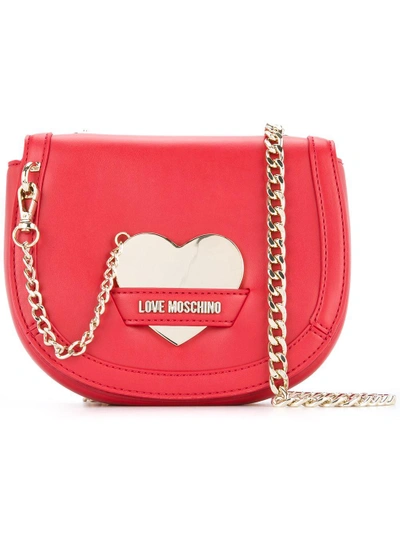 Shop Love Moschino Chain-detail Crossbody Bag - Red