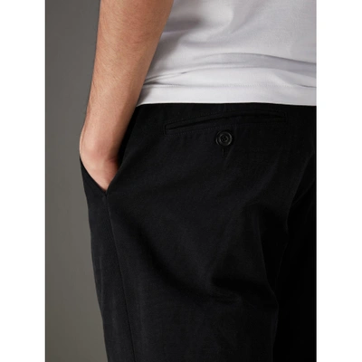 Shop Burberry Cotton Canvas Wide-leg Trousers In Black