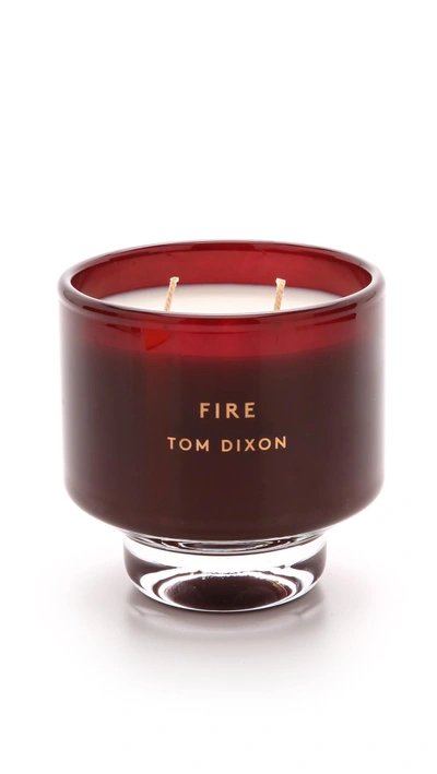 Shop Tom Dixon Medium Fire Scented Candle In Red