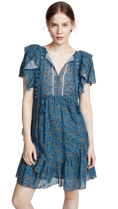 Shop Sea Kaylee Printed Dress In Steel Blue