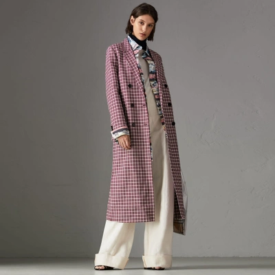 Shop Burberry Double-faced Cotton Twill Tailored Coat In Burgundy