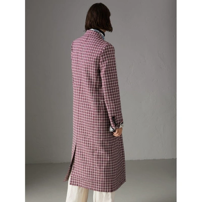 Shop Burberry Double-faced Cotton Twill Tailored Coat In Burgundy