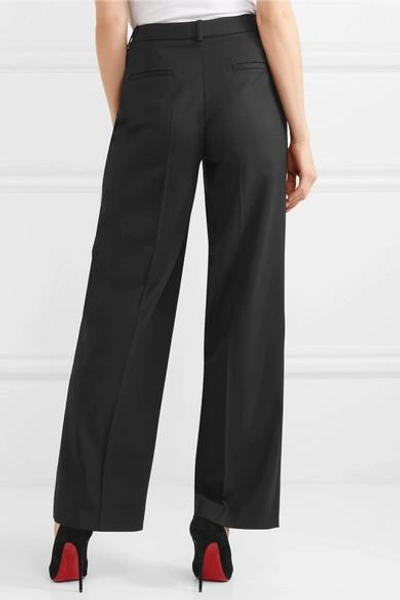 Shop Cefinn Twill High-rise Wide-leg Pants In Black