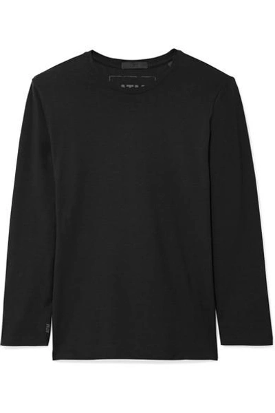 Shop Atm Anthony Thomas Melillo Stretch-pima Cotton Jersey Top In Black