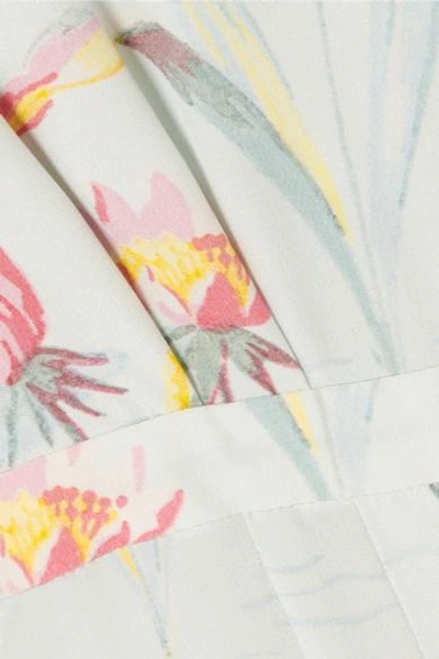 Shop Vilshenko Eloise Floral-print Silk Maxi Dress In Ivory