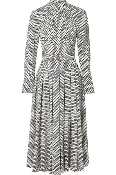 Diane Von Furstenberg Belted Polka-dot Silk Midi Dress In White | ModeSens