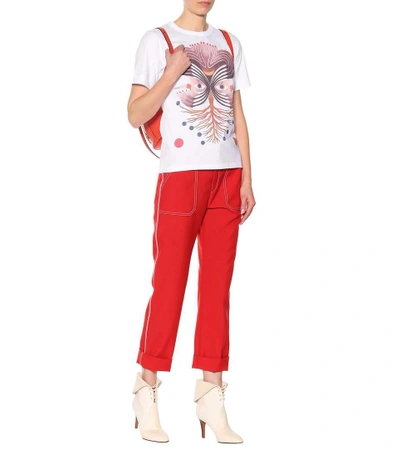 Shop Chloé Printed Cotton T-shirt In White