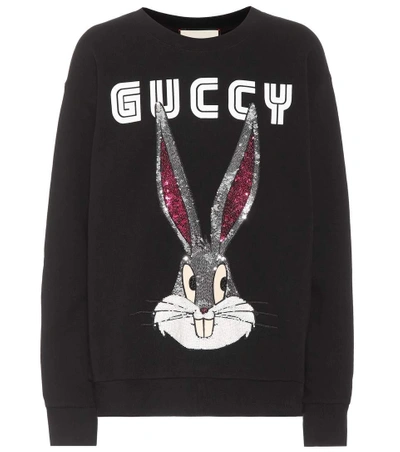 Shop Gucci Embellished Cotton Sweatshirt In Female