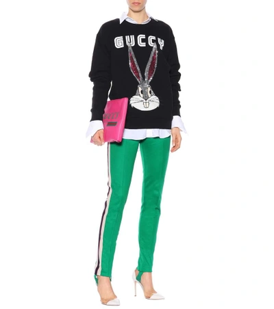 Shop Gucci Embellished Cotton Sweatshirt In Female