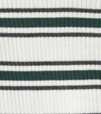 Shop Miu Miu Striped Wool Sweater In Green