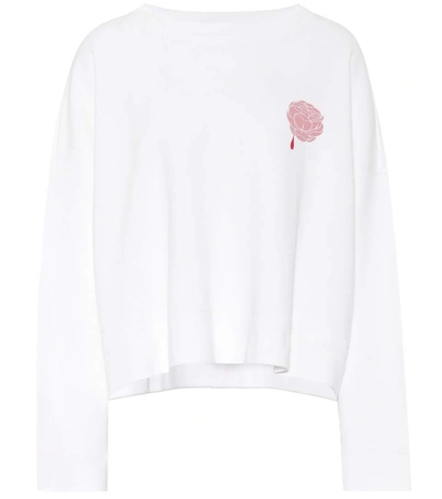Shop Undercover Printed Cotton Sweatshirt In White