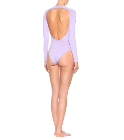 Shop Roberto Cavalli Jersey Bodysuit In Purple