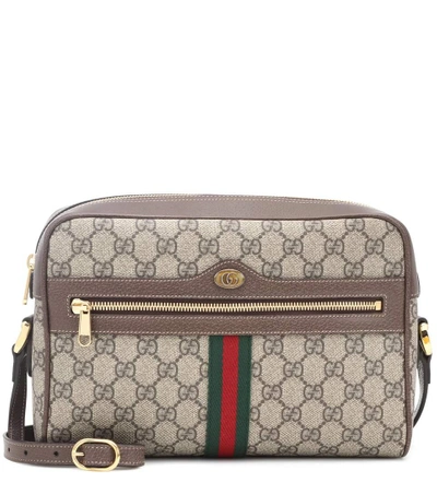 Shop Gucci Ophidia Small Gg Supreme Shoulder Bag In Brown