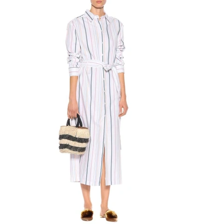 Shop Asceno Striped Cotton Shirt Dress In Multicoloured