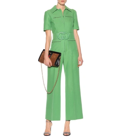 Shop Gucci Wool And Silk Jumpsuit In Fresh Miet