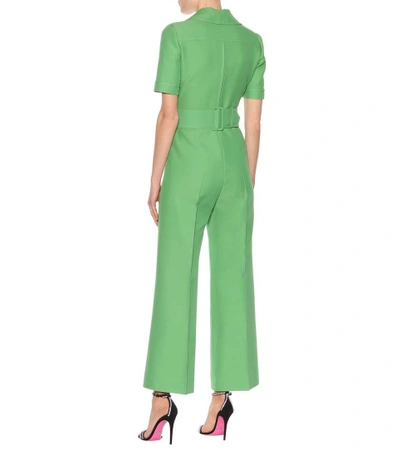 Shop Gucci Wool And Silk Jumpsuit In Fresh Miet