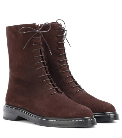 Shop The Row Fara Suede Ankle Boots In Brown