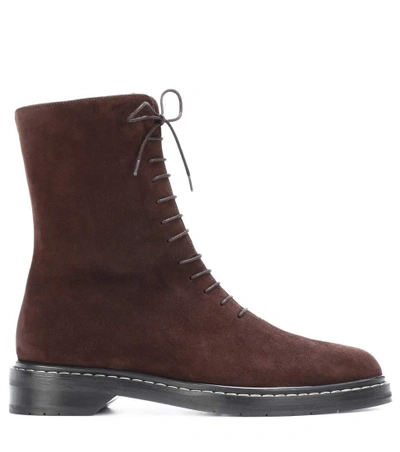 Shop The Row Fara Suede Ankle Boots In Brown