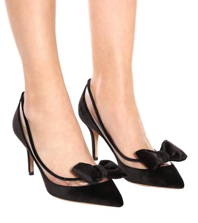 Shop Valentino Velvet Pumps In Black