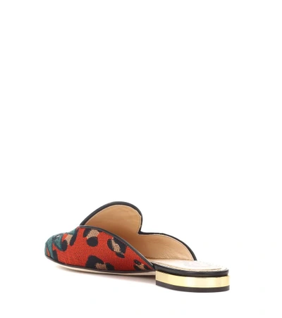 Shop Charlotte Olympia Animal Kingdom Embroidered Slippers In Multicoloured