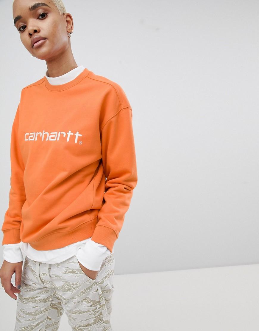 Carhartt Wip Embroidered Sweatshirt - Orange | ModeSens