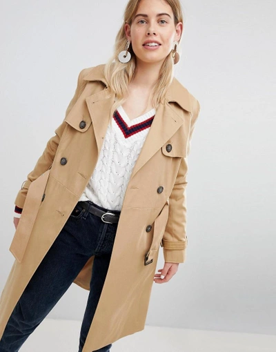 Shop New Look Structured Trench Trench Coat - Stone