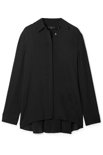 Shop The Row Carla Pleated Chiffon Blouse In Black