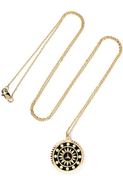 Shop Foundrae Dream 18-karat Gold, Diamond And Enamel Necklace